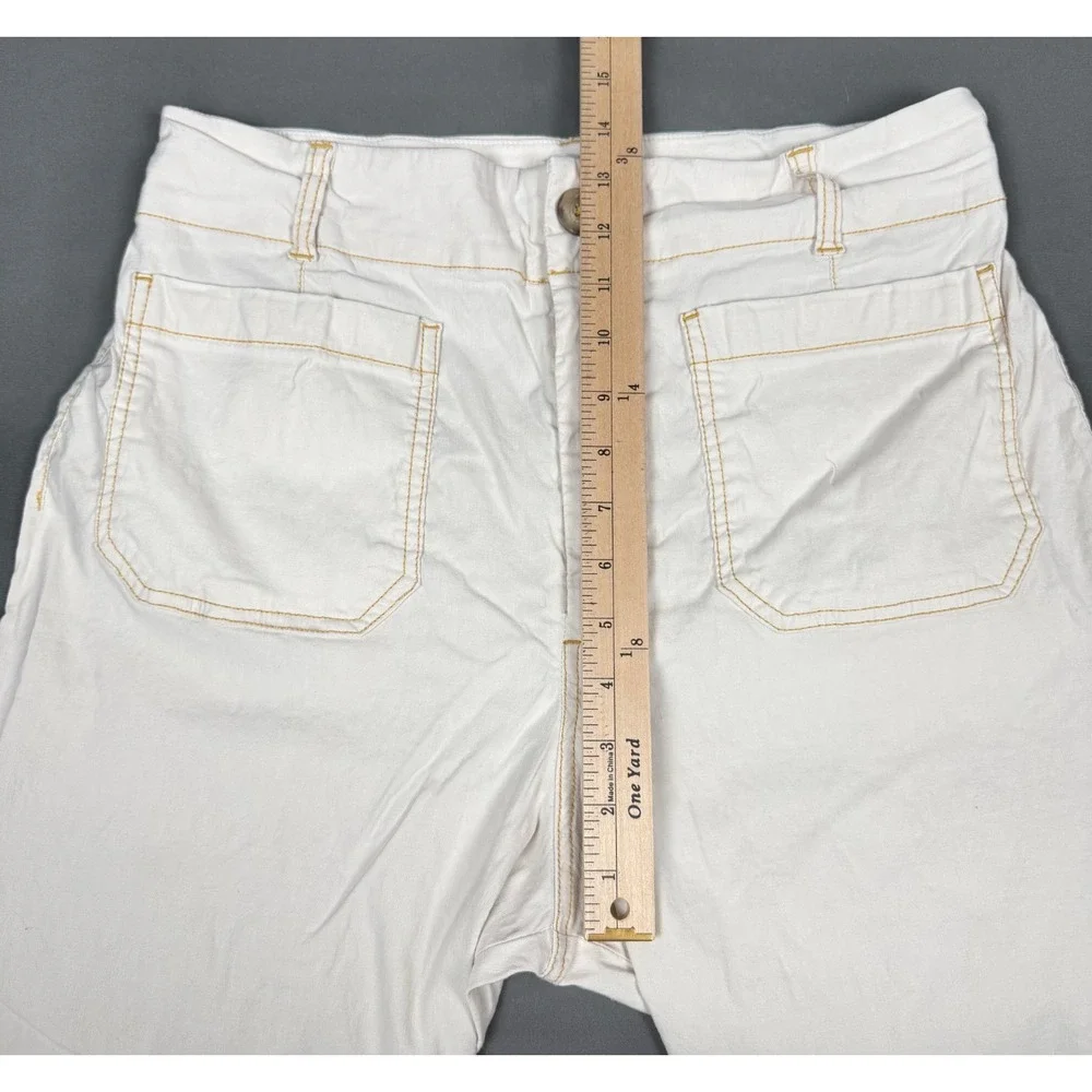 Maeve The Colette Pants Women's 31P Cream High Rise Wide Leg High Rise Crop